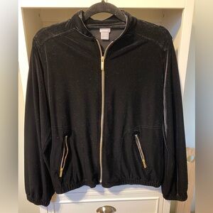 Chico's Travelers Collection Black Velvet Jacket with Gold Accents, NWOT - 0